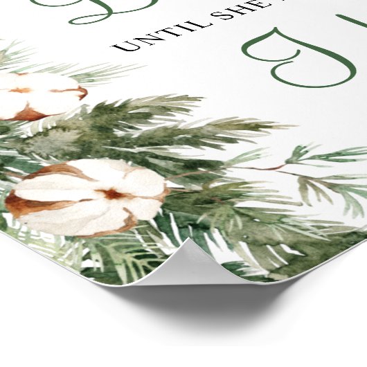 Pine Winter 50 dagen tot ik bruiloft bridal shower Poster (Hoek)