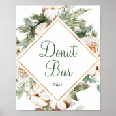 Pine Winter Donut Bar Bruiloftssalon Bord Poster (Voorkant)
