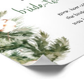 Pine Winter Hoe Oud Was Bruid Bruiloftfeest Sign Poster (Hoek)