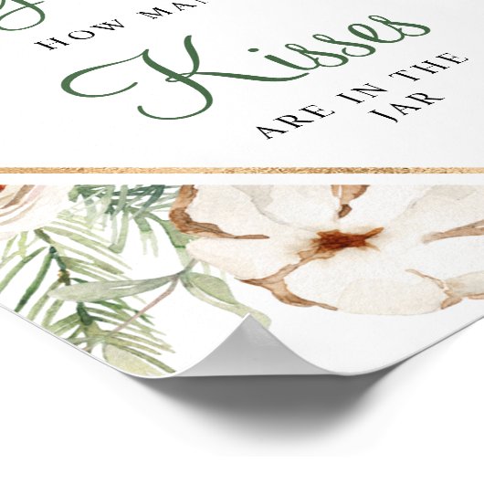 Pine Winter Hoeveel Kusjes Pot Bruiloft Borrel Bor Poster (Hoek)