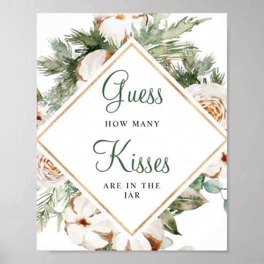Pine Winter Hoeveel Kusjes Pot Bruiloft Borrel Bor Poster (Voorkant)