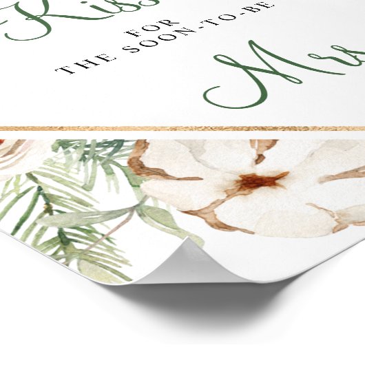 Pine Winter  Hoeveel Kussen Bruidsfeest Sign Poster (Hoek)