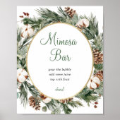 Pine Winter Mimosa Bar Bruiloftfeest Sign Poster (Voorkant)