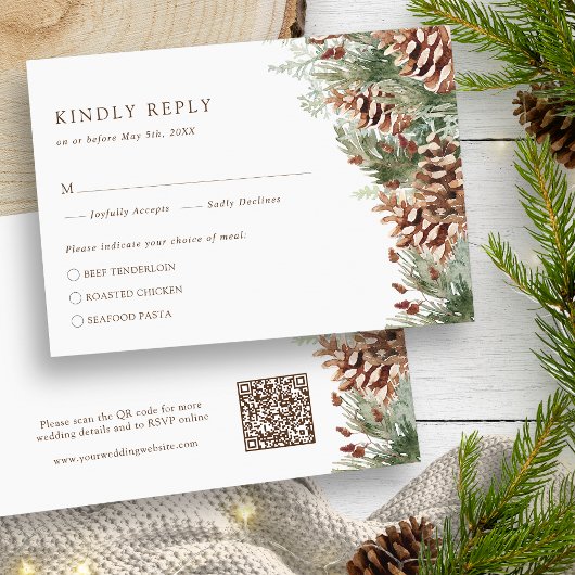 Pine Winter RSVP-kaart RSVP Kaartje