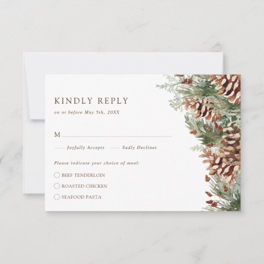 Pine Winter RSVP-kaart RSVP Kaartje (Voorkant)