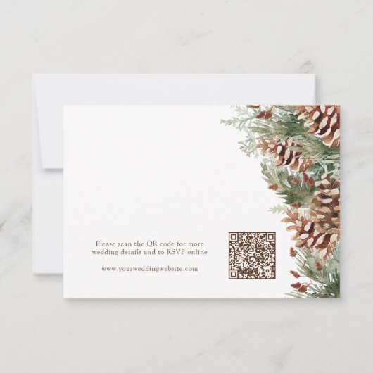 Pine Winter RSVP-kaart RSVP Kaartje (Achterkant)