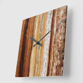 Pine Wood Grain Pattern Vierkante Klok (Hoek)