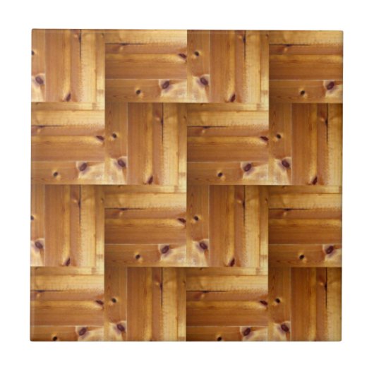 Pine Wood Herringbone Pattern Tegeltje (Voorkant)