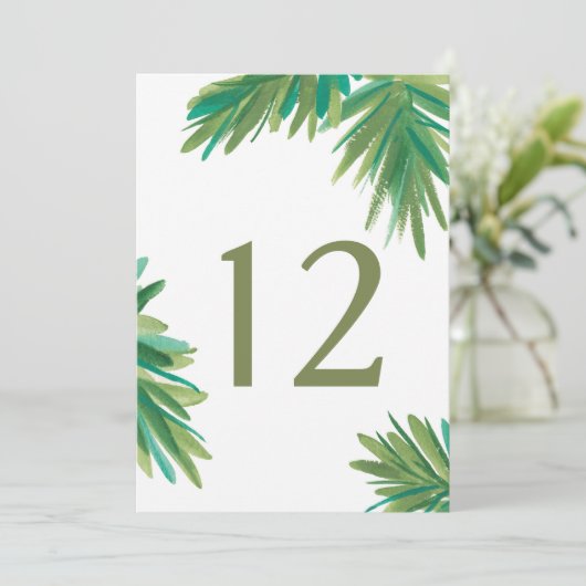 Pine Woods Watercolor | Trouw Tafel Nummer Kaart (Staand voorkant)