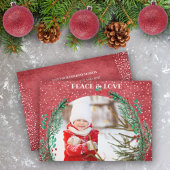 Pine Wreate kerstfotofeestdag Kaart