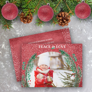 Pine Wreate kerstfotofeestdag Kaart