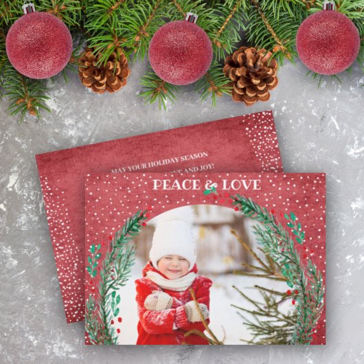 Pine Wreate kerstfotofeestdag Kaart