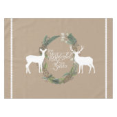 Pine Wreater Deer most Wonderful Life Tablecloth Tafelkleed (Voorkant (Horizontaal))