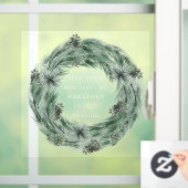 Pine Wreatgreen & Red Kerstmis | Vakantie Raamsticker (Huis)