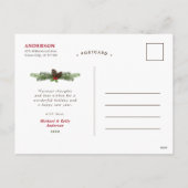 Pine Wreath Merry 3 Foto Feestdagenkaart (Achterkant)