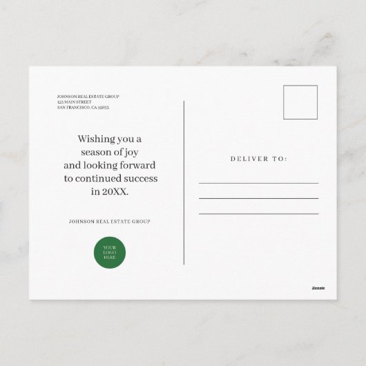 Pine Wreath op hout | Prettige feestdagen groeten (Achterkant)