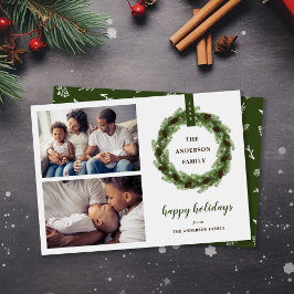 Pine Wreath Prettige feestdagen 2 Foto Feestdagenkaart