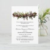 Pine Wreath Winter Kerstmis Verlovingsfeest Kaart (Staand voorkant)