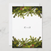 Pine Wreath Winter Kerstmis Verlovingsfeest Kaart (Achterkant)
