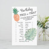 Pineappel Birthday dit of dat spel (Staand voorkant)