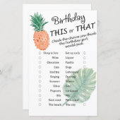 Pineappel Birthday dit of dat spel (Voorkant / Achterkant)