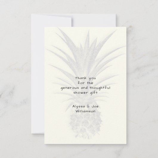 Pineappel bruiloft Shower Dank u Flat Notes Bedankkaart (Achterkant)