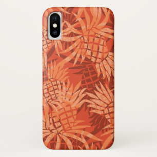 Pineappel Camo Hawaiian Tropisch - Oranje iPhone X Hoesje