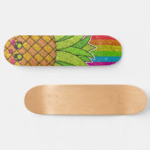 Pineappel Crown Gold Rainbow Glitter Sparkles Persoonlijk Skateboard (Horizontaal)
