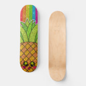 Pineappel Crown Gold Rainbow Glitter Sparkles Persoonlijk Skateboard (Voorkant)