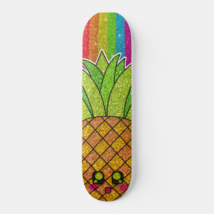 Pineappel Crown Gold Rainbow Glitter Sparkles Persoonlijk Skateboard