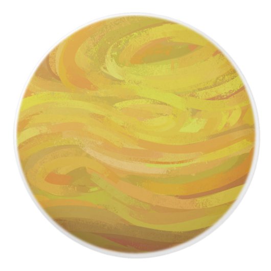 Pineappel Gele Zwervel Keramische Knop (Voorkant)