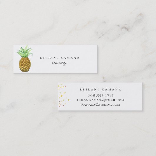 Pineappel, geverfd mini visitekaartje (Voorkant / Achterkant)