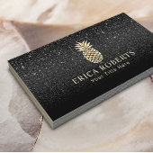 Pineappel Gold Logo Modern Black Glitter Visitekaartje
