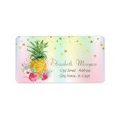 Pineappel Hibiscus Confetti Holographic Etiket (Voorkant)
