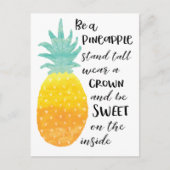 Pineappel Inspirerend Waterverf Typografie Briefkaart (Voorkant)