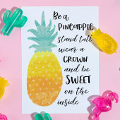 Pineappel Inspirerend Waterverf Typografie Briefkaart