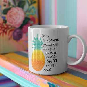 Pineappel Inspirerend Waterverf Typografie Koffiemok