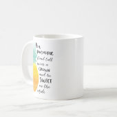 Pineappel Inspirerend Waterverf Typografie Koffiemok (Voorkant links)