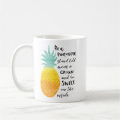 Pineappel Inspirerend Waterverf Typografie Koffiemok (Links)