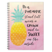Pineappel Inspirerend Waterverf Typografie Notitieboek (Voorkant)