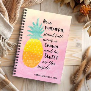 Pineappel Inspirerend Waterverf Typografie Planner