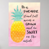 Pineappel Inspirerend Waterverf Typografie Poster (Voorkant)