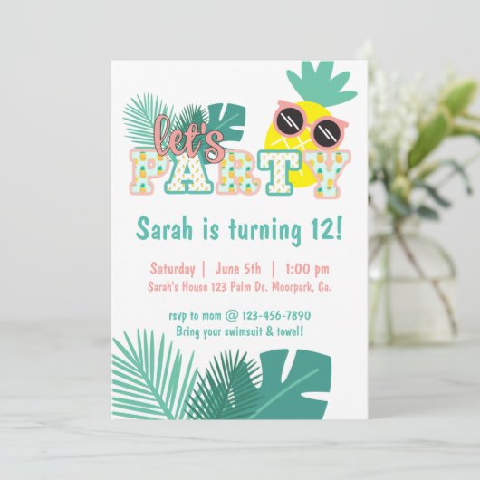 PINEAPPEL, LAAT PARTIJ, POOLPARTIJ, TROPISCH (Staand voorkant)