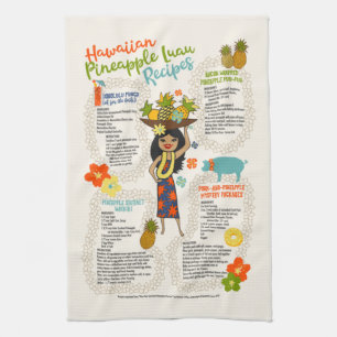 Pineappel Luau Hawaiian Hula Girl  Recipe Theedoek