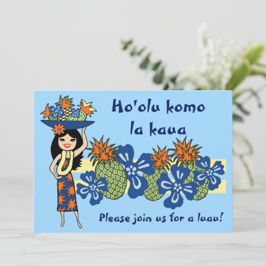 Pineappel Luau Tropische uitvindingen Kaart (Staand voorkant)