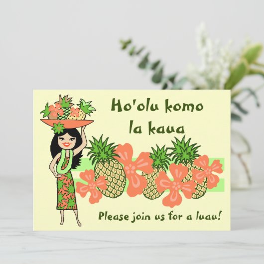 Pineappel Luau Tropische uitvindingen Kaart (Staand voorkant)