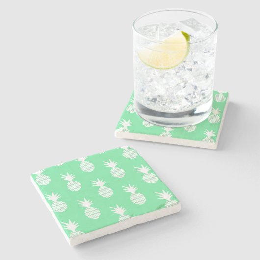 Pineappel Mint Pattern 2 Stenen Onderzetter (Zijkant)