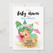 Pineappel Palm Hibiscus Tropisch Baby shower Kaart (Voorkant)