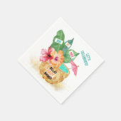 Pineappel Palm Hibiscus Tropisch strand Baby showe Servet (Hoek)