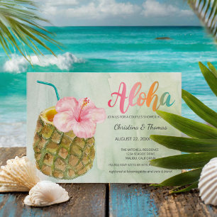 Pineappel Paradise Aloha Wedding Couples Shower Kaart